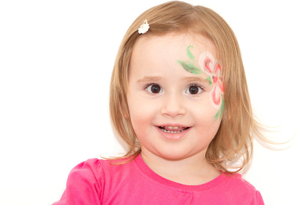 mosolygós kislány arc-art - Fotó, kép