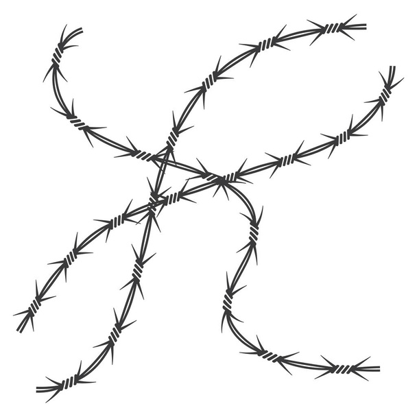 barbed wire vector illustration design template - Vector, Image