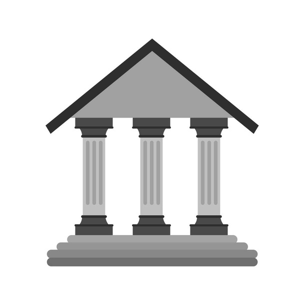 Banka binası simgesi vektör illüstrasyonu - Vektör, Görsel