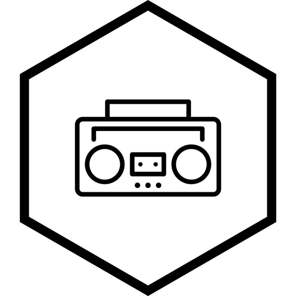  Audio Tape Icon im trendigen Stil Isolierter Hintergrund - Vektor, Bild