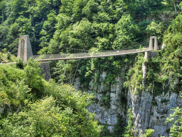 El puente flotante Holzarte, en los pirineos franceses, es una increíble obra de ingeniería... y un reto para quienes lo utilizan
 - Foto, Imagen