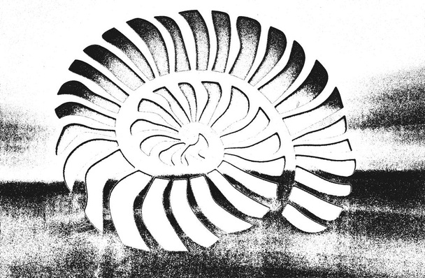 Zmatená překrytá textura ze zrezivělého oloupaného kovu s ornamentem. grunge pozadí. abstraktní vektorová ilustrace půltónu - Vektor, obrázek