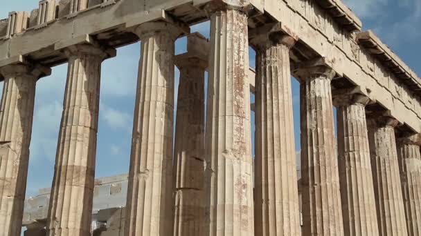 αρχαίου ναού του Παρθενώνα στην Αθηναϊκή Ακρόπολη, Ελλάδα - Πλάνα, βίντεο