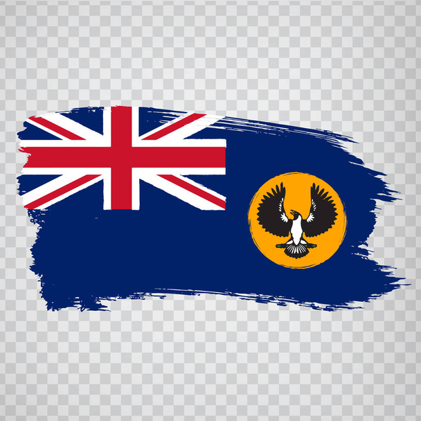 Flag of  South Australia brush strokes. FlagState of South Australia on transparent background for your web site design, logo, app, UI. Australia. Stock vector.  EPS 10. - Vector, Image