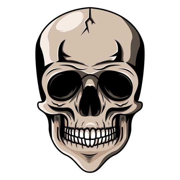 スカルヘッドマスコットのロゴデザイン - ベクター画像