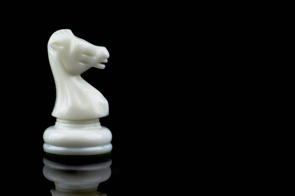 Black and white plastic chess pieces on the separated background - Fotografie, Obrázek