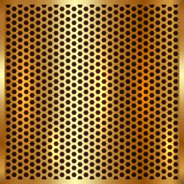 vektorové pozadí kovové zlaté buňky - Vektor, obrázek