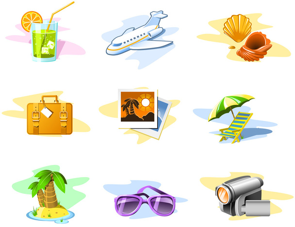 Travel and Vacation icons: Set 02 - Вектор, зображення