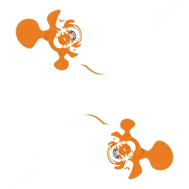 collection de collage de tête de fleur orange coloré combiné avec une fleur de rose naturelle texturée beige coloré transformé en motifs géométriques futuristes complexes et dessins de style cyclone complexe
 - Photo, image