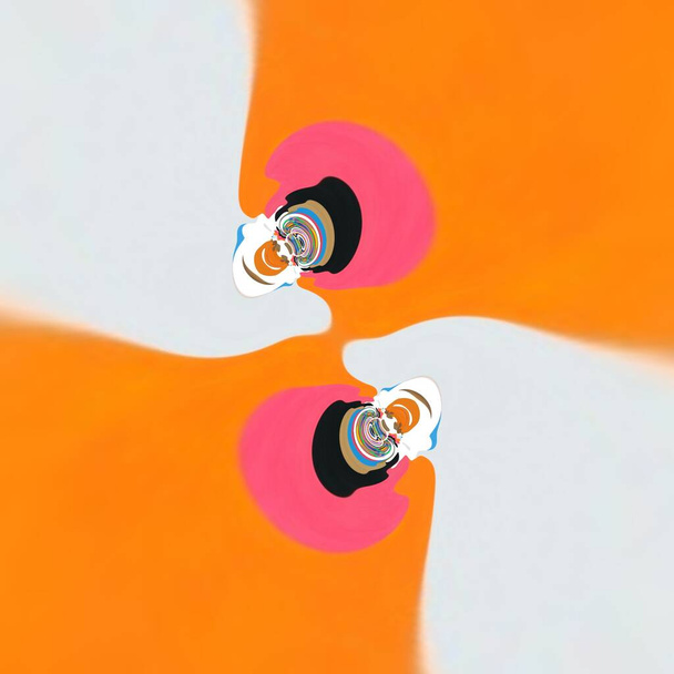 coleção de colagem de cabeça de flor de laranja colorido combinado com uma flor de rosa de cor bege natural texturizado transformado em intrincados padrões geométricos futuristas e desenhos de estilo ciclone complexo
 - Foto, Imagem