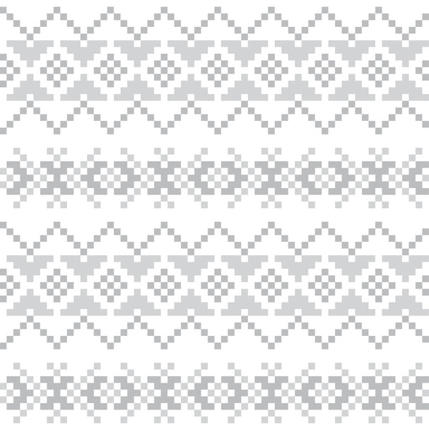 White Christmas fair isle pattern background for fashion textiles, knitwear and graphics - Vector, Image