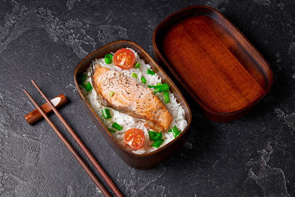 Bento box. Japanese packed lunch and chopsticks. - Fotografie, Obrázek