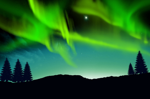 Nothern lights, Aurora - Foto, afbeelding
