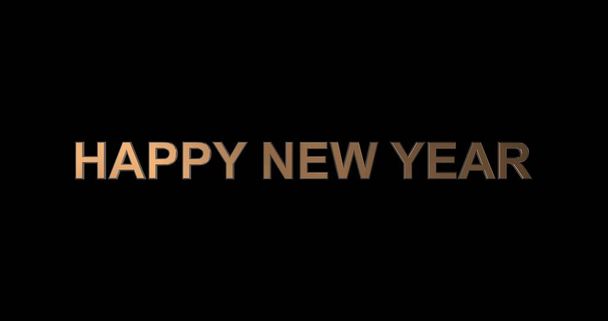 Happy New Year golden sign background with falling glittering and shimmering confetti. Seamless loop 4k animation. Festive party celebration intro. 3d render design. - Foto, Imagem