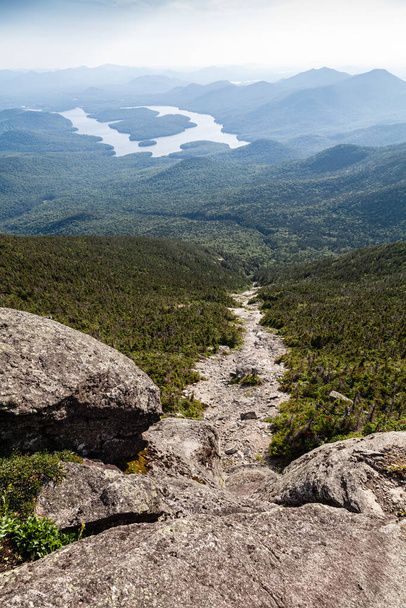 Rocks and Adirondack Mountains view - Foto, Imagen