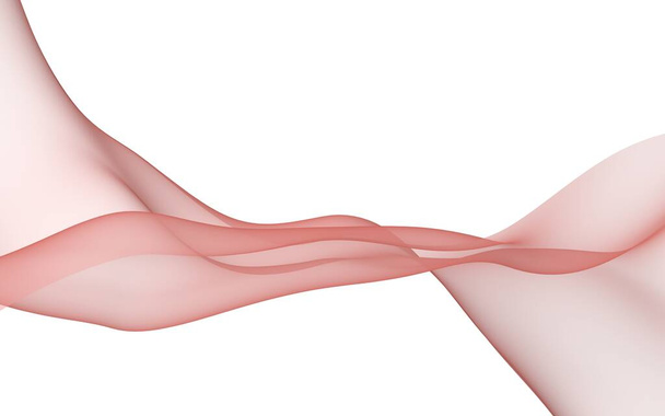 Abstract wave. Scarf. Bright ribbon on white background. Abstract smoke. Raster air background. 3D illustration - Fotó, kép