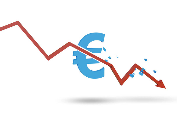 Concept of economic crisis and euro inflation - Фото, изображение