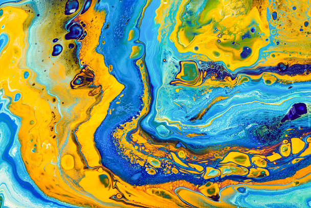 Fluid Art. Abstract colorful background, wallpaper. Mixing  paints. Modern art. Marble texture. Colorful canvas. - Foto, immagini