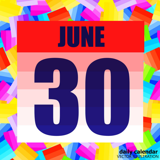 June 30 icon. For planning important day. Banner for holidays and special days. June thirtieth. - Vector, Image