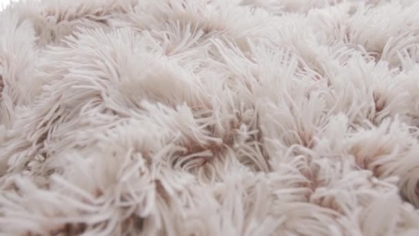 View of soft fluffy blanket, closeup - Footage, Video