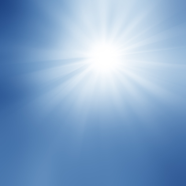 Sol brillante en el cielo azul claro con espacio de copia
 - Foto, Imagen