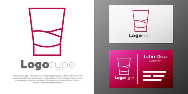 Logotyp-Linie Glas mit Wodka-Symbol isoliert auf weißem Hintergrund. Logo-Design-Vorlage Element. Vektorillustration - Vektor, Bild