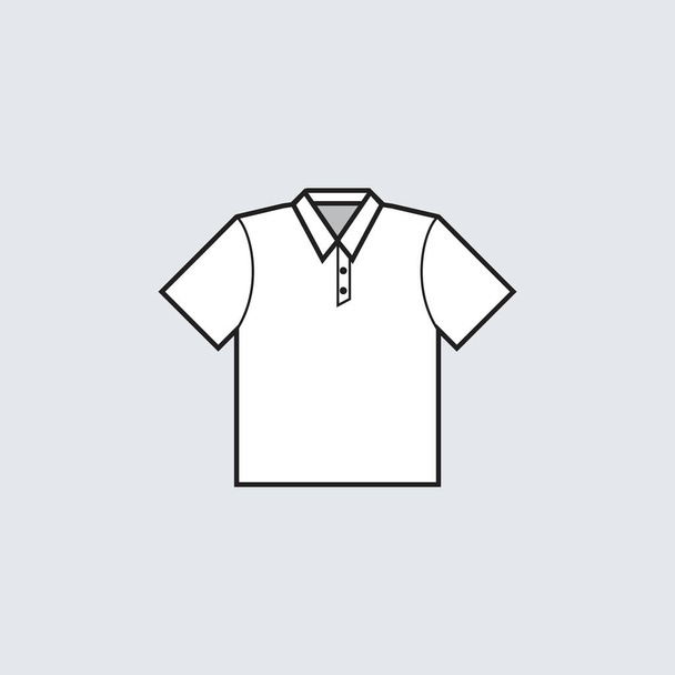 bílá límeček košile krátký rukáv ikona pro výrobu oblečení, reklama, oděvní textil použití - Vektor, obrázek