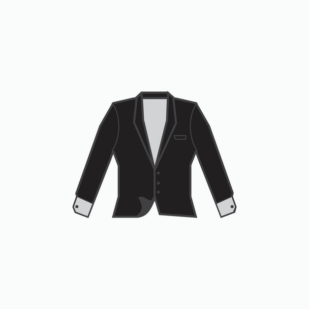 black tuxedo line art icon isolated on white for production clothing, advertisement, apparel textile use - Διάνυσμα, εικόνα