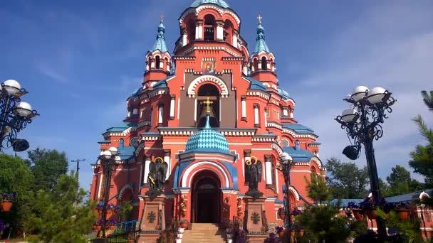 Kathedraal van de Kazan Ikoon van de Moeder van God in irkoetsk stad, Rusland - Video