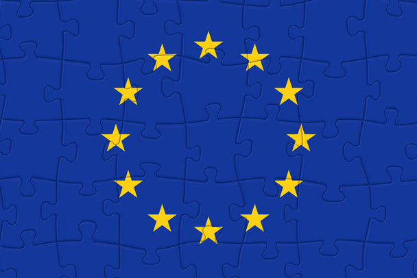 Europa eu vlaggenpuzzelstukjes - Foto, afbeelding