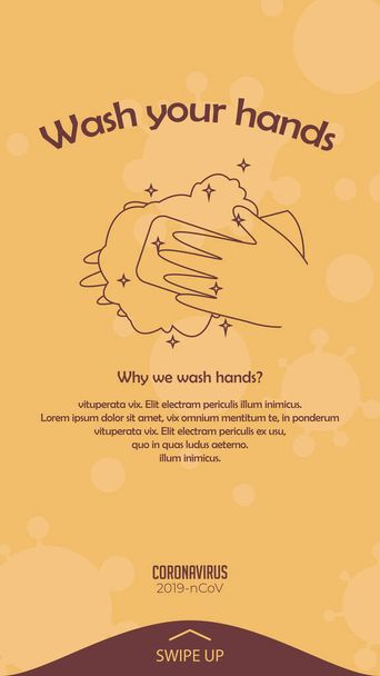 πλύνετε τα χέρια σας banner, απλά διανυσματική απεικόνιση   - Διάνυσμα, εικόνα