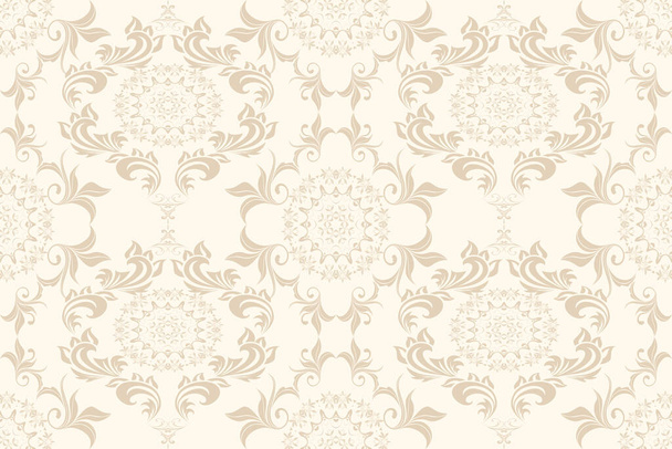Seamless floral ornament on background. Template for your design. Wallpaper pattern. Vector illustration - Διάνυσμα, εικόνα