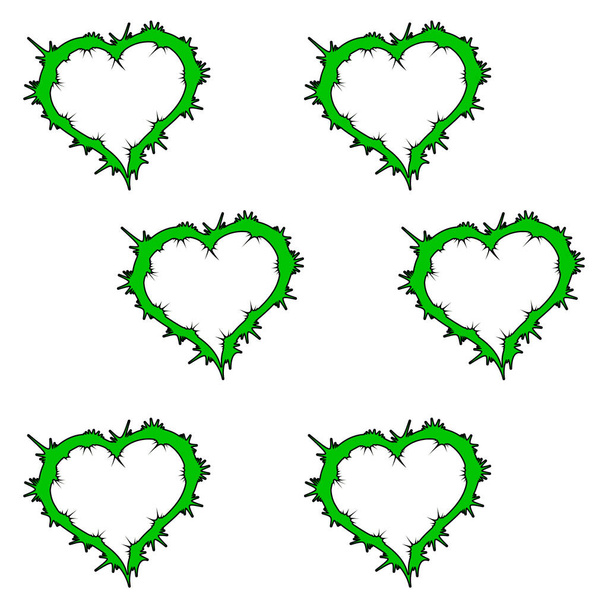 patroon tekening van een veelkleurig hart, verdrietig, vrolijk, op een witte achtergrond - Foto, afbeelding