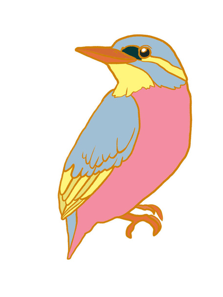 modern illustration of bird on white background - Фото, изображение