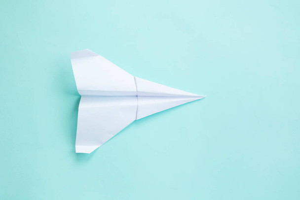 assembly procedure of a paper white airplane. Origami. C - Valokuva, kuva