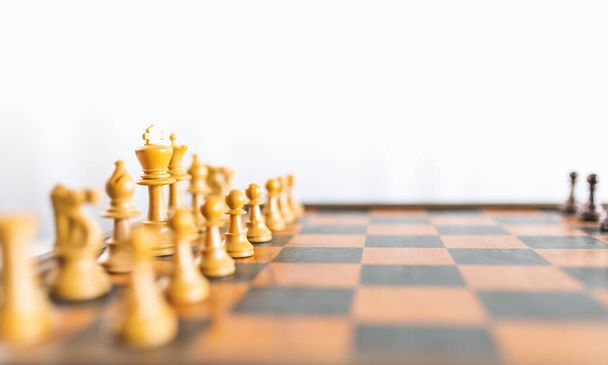 Σκακιστική έννοια παιχνίδι close-up άποψη - Φωτογραφία, εικόνα