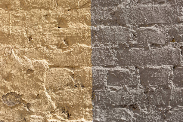 colored neutral color beige and grey brick wall texture background - Φωτογραφία, εικόνα