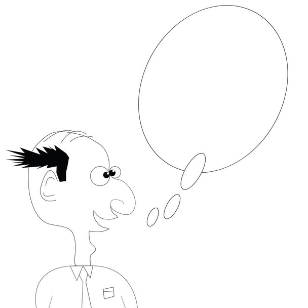 Caricature d'un chauve avec ballon de conversation - vecteur et illustration
 - Vecteur, image
