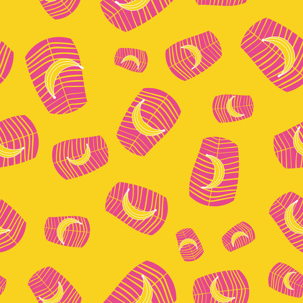 bananas seamless vector pattern in bright colors - Vektor, obrázek