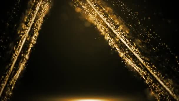 Cortina brillante partículas doradas con lazo de iluminación brillante
 - Imágenes, Vídeo