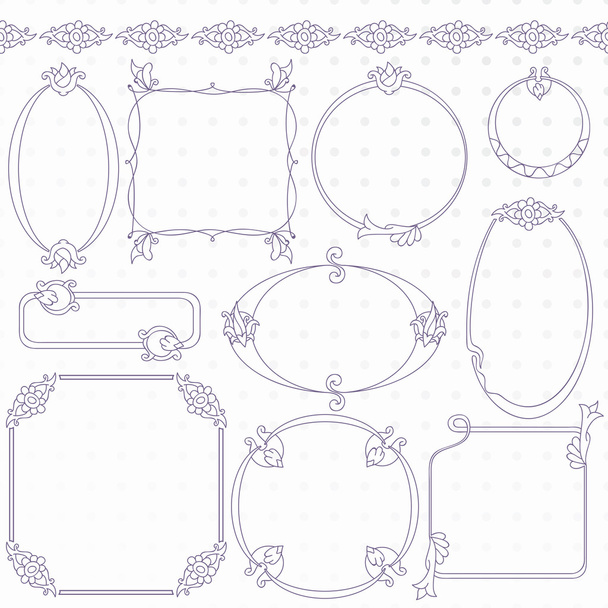 Collection of ornamental frames - Vector, Image