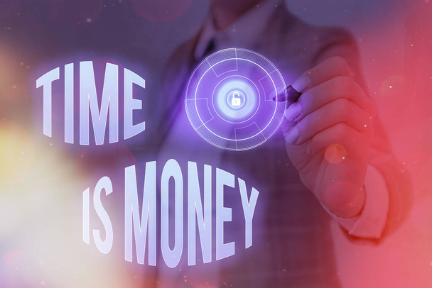 Psaní textu Time Is Money. Obchodní koncept pro čas je cenným zdrojem Dělat věci co nejrychleji. - Fotografie, Obrázek