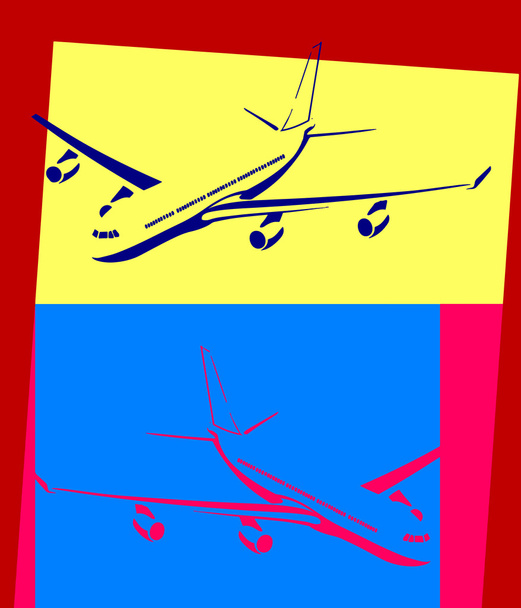 Arte pop. Avión
 - Vector, Imagen
