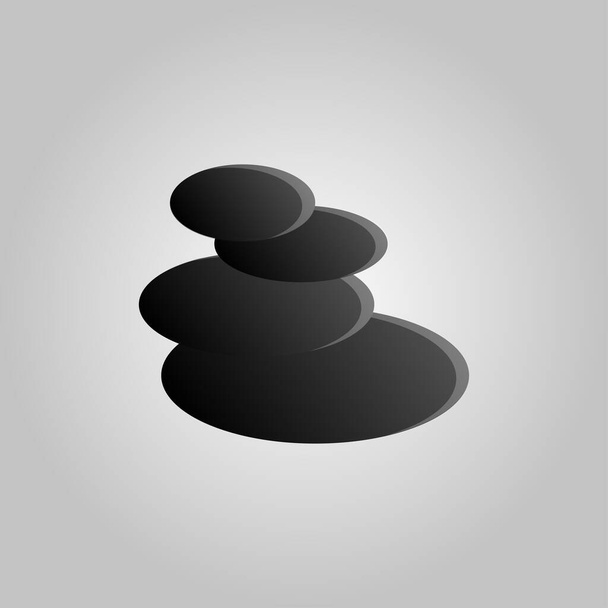 Módní krásná krása okouzlující trend lázně horké černé masážní kameny na bílém pozadí. Vektorová ilustrace - Vektor, obrázek