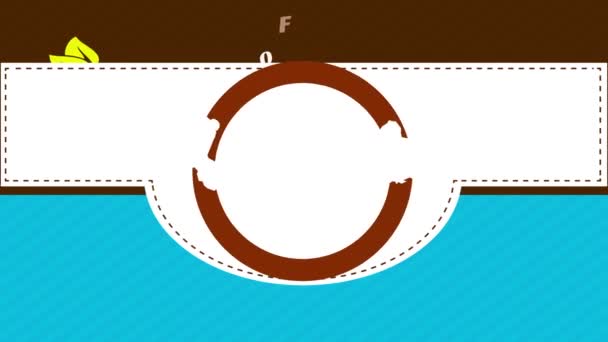 Весна і масштабування руху гарячої і смачної якості кави з вінтажною круглою іконою з антикварної Кафетерії Відомий своїм спеціальним латте напій
 - Кадри, відео