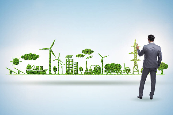 Businessman in green and environmental concept - Photo, Image