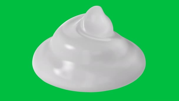 3D vykreslování bílá kosmetická krém izolované na zeleném pozadí obrazovky - Záběry, video