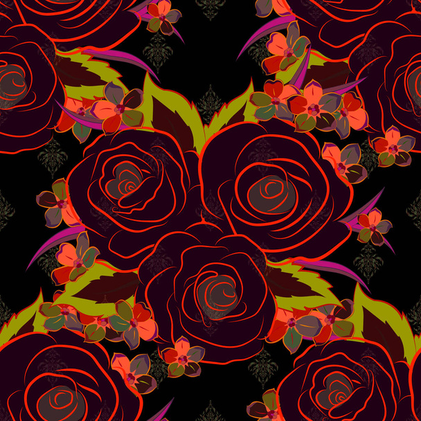 Κλασσικό στολίδι λουλουδιών. Αφηρημένο κλασικό μοτίβο χωρίς ραφή - Διάνυσμα, εικόνα