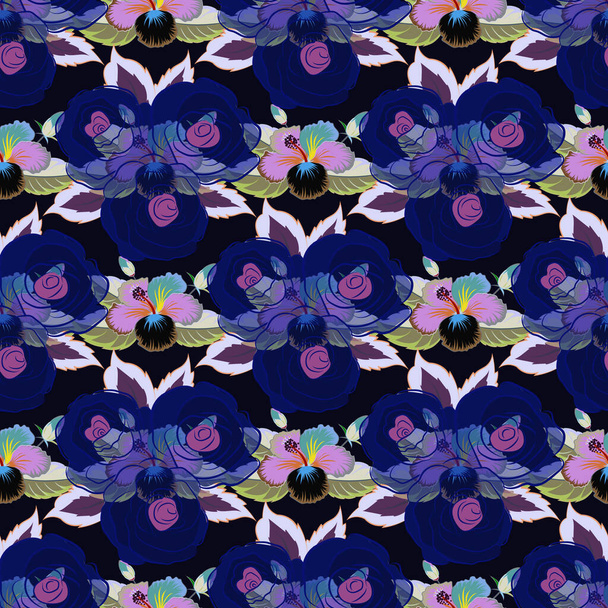 Color seamless floral vector pattern  - Vector, Image