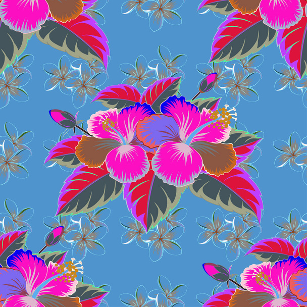 Color seamless floral vector pattern  - Διάνυσμα, εικόνα